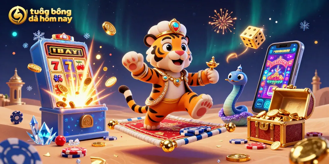 Engage with trực tiếp bóng đá hôm nay action in this vibrant 3D scene full of slots, tigers, and magic.