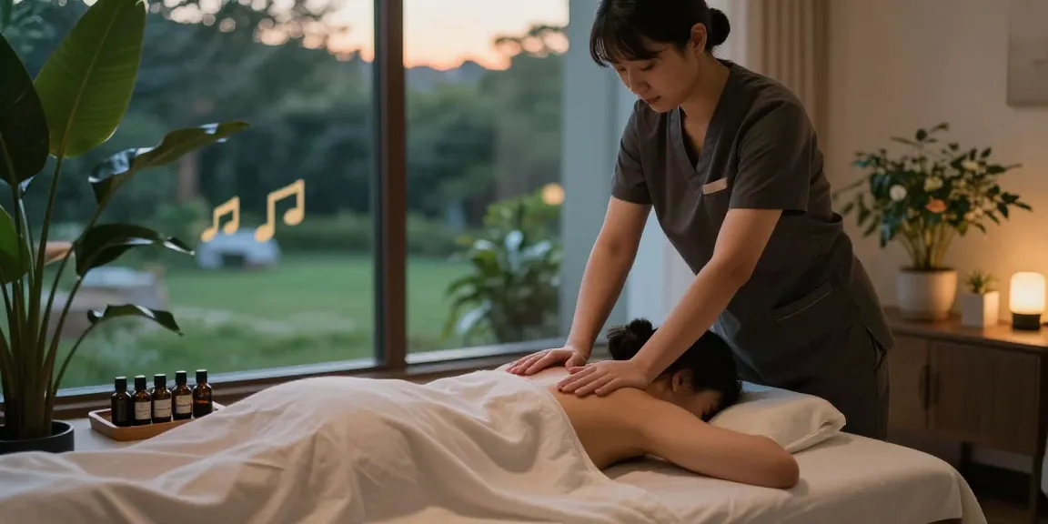 Relaxing 양주출장안마 massage therapy session in serene spa setting