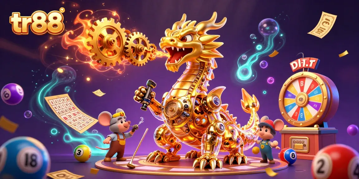 Experience excitement with tr88 as the golden dragon and engineer animate thrilling lottery elements.