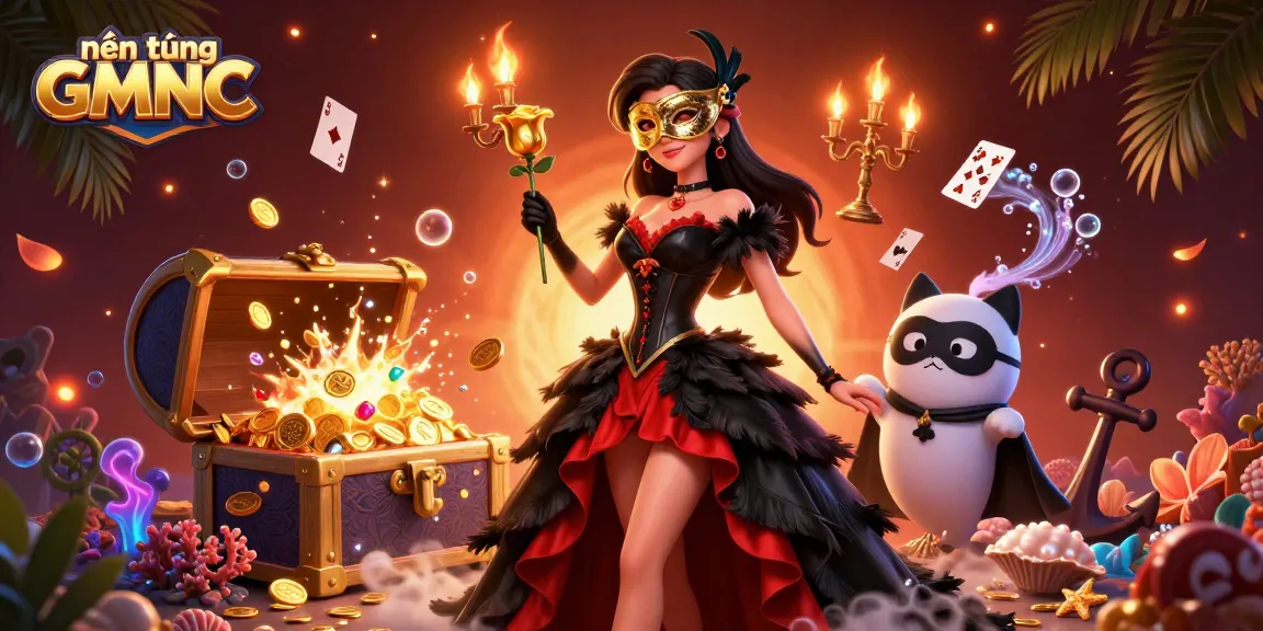 Experience thrilling gaming action with nền tảng GMNC, featuring captivating casino elements and characters.