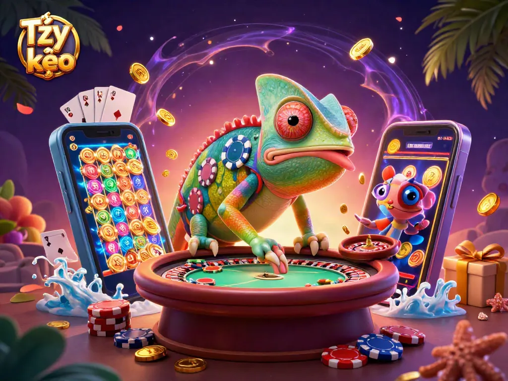 Experience thrilling gameplay with Tỷ lệ kèo showcased in a vibrant casino scene.