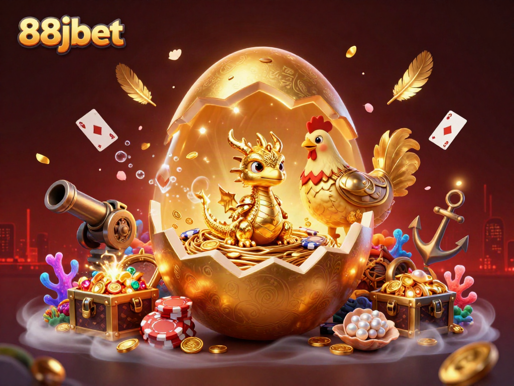 Engage with thrilling 88jbet moments capturing a golden dragon in a vibrant casino scene.