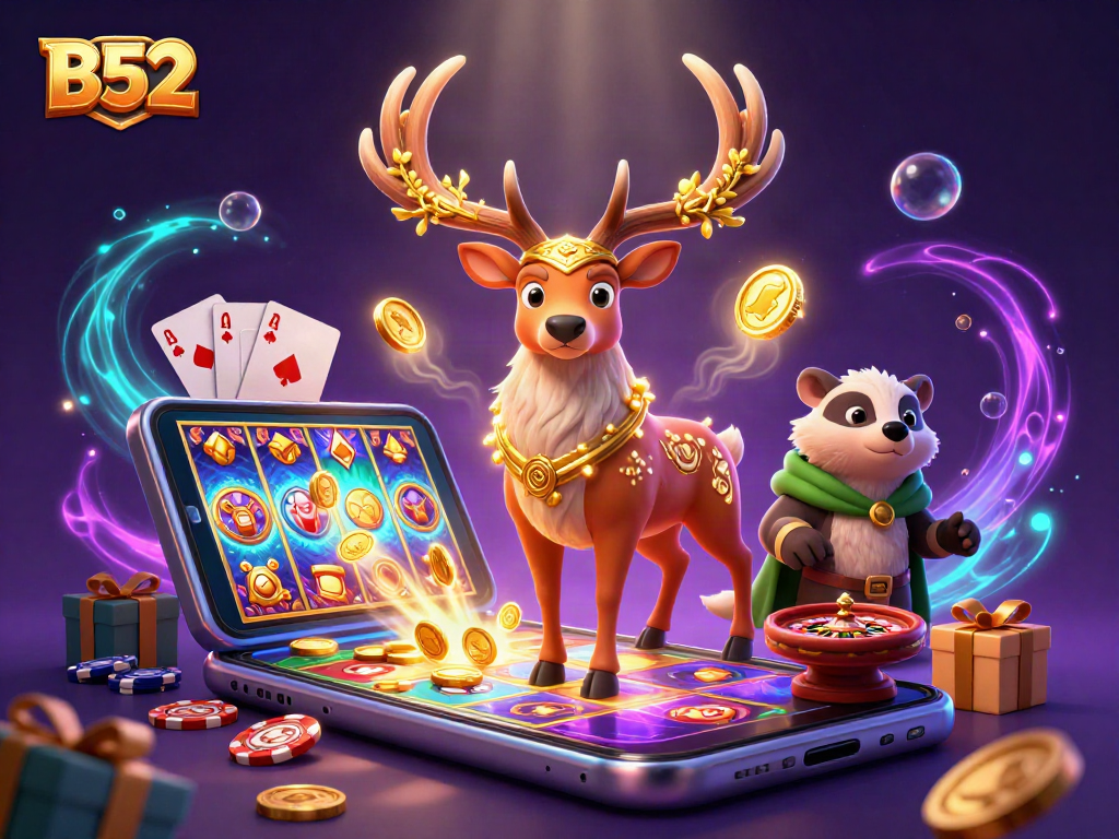 Engage with epic B52 gaming adventures featuring enchanting characters and dynamic casino elements.