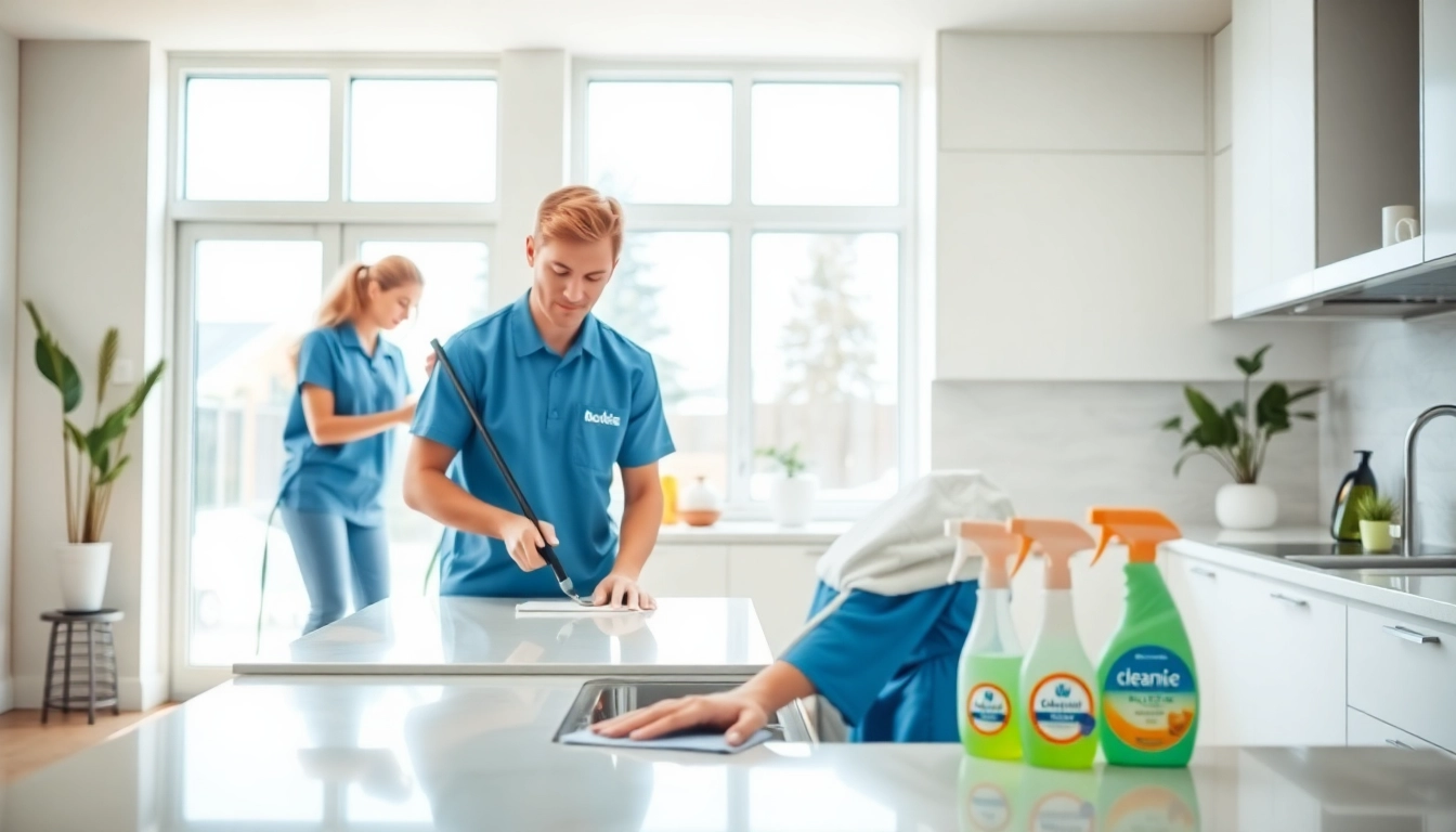 Delivering cleaning services calgary with a dedicated team in an immaculate kitchen setting.