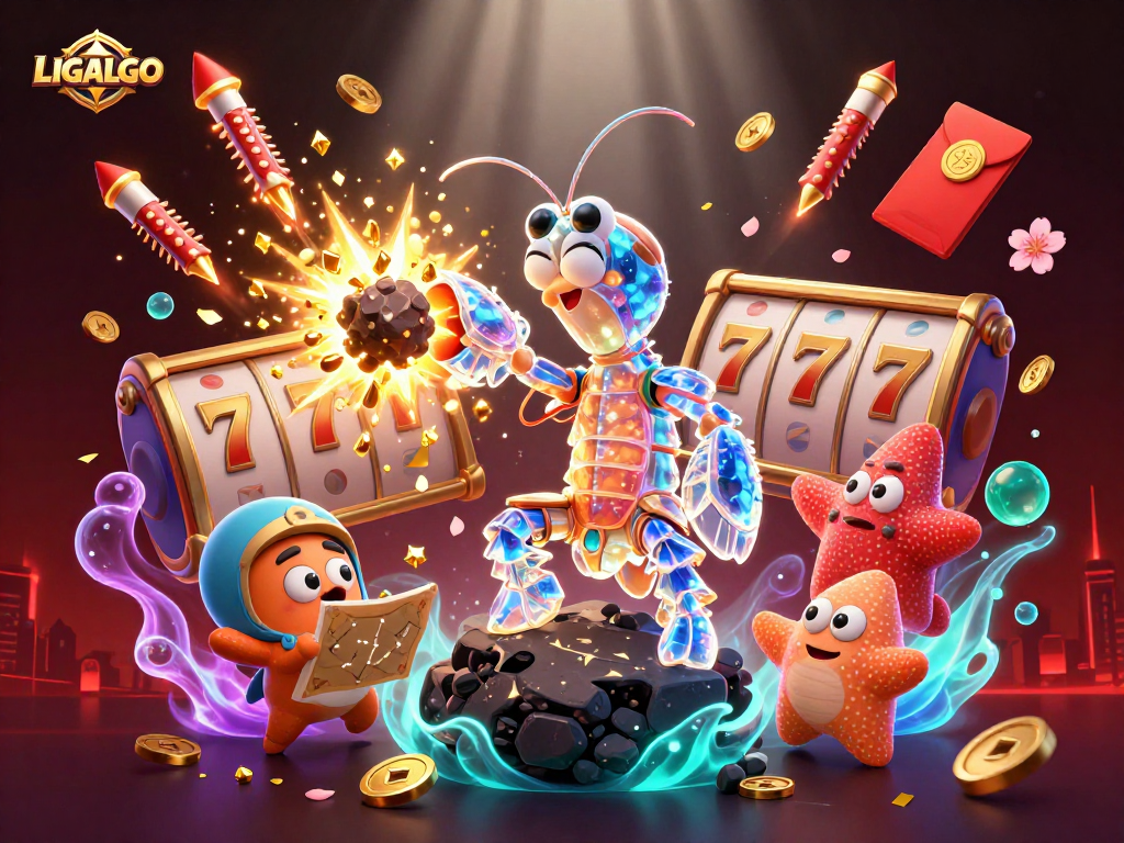 LIGALGO showcases thrilling action in a vibrant 3D casino world filled with slots and golden treasures.