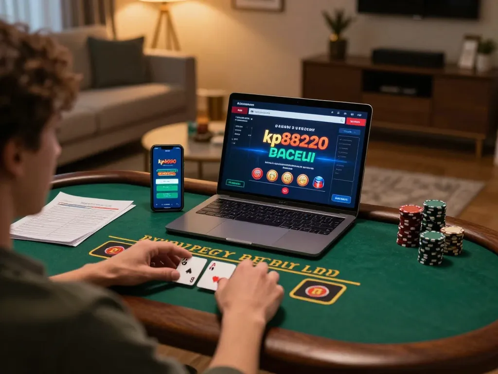 Gambling on kp88220 with live dealer blackjack during a cozy home session.