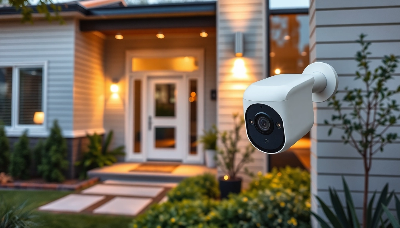 Cámaras Ezviz, cámara de seguridad instalada en un jardín moderno de un hogar, que muestra funciones avanzadas para la seguridad.
