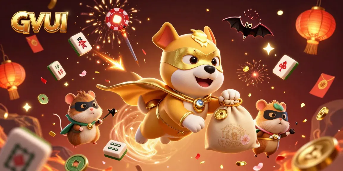 Experience the thrill of GVUI as you fly high with rewards in this vibrant casino-inspired scene.