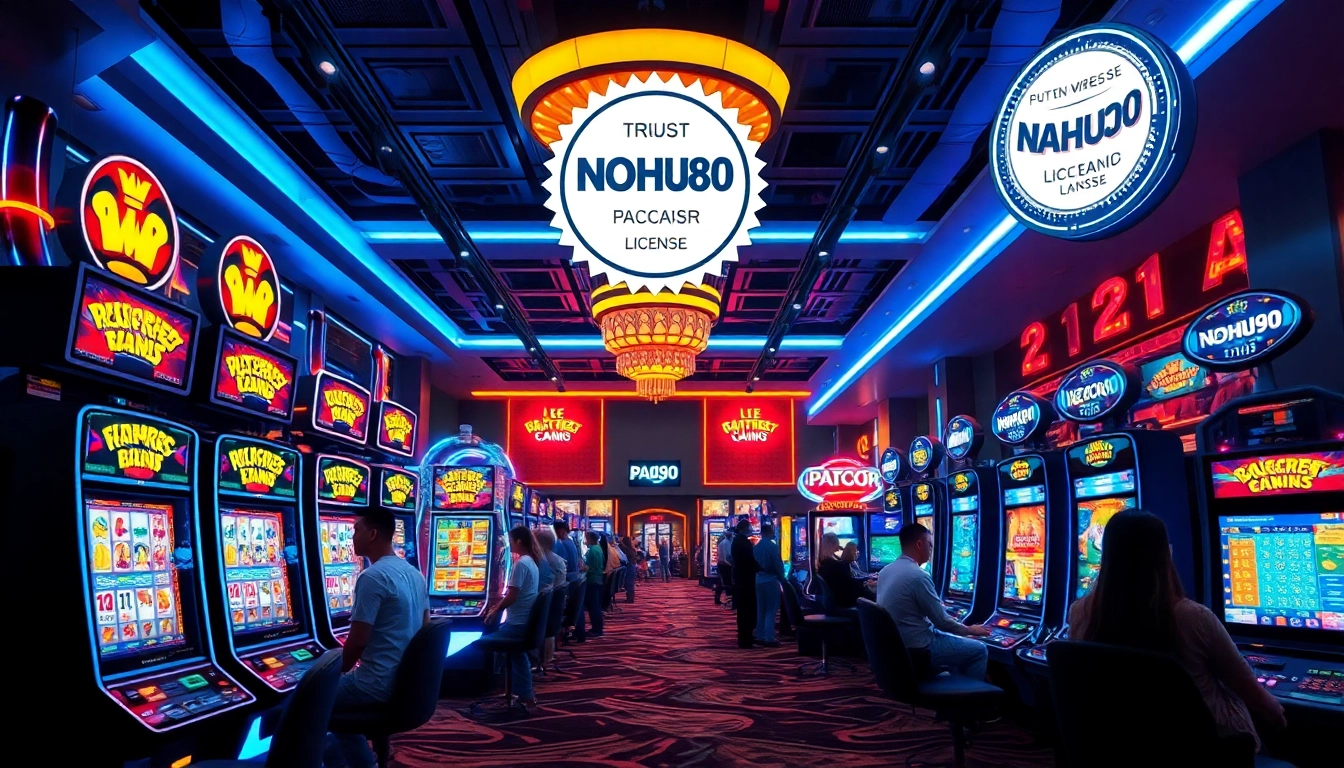 Engaging players enjoying the NOHU90 gaming experience in a vibrant casino setting.