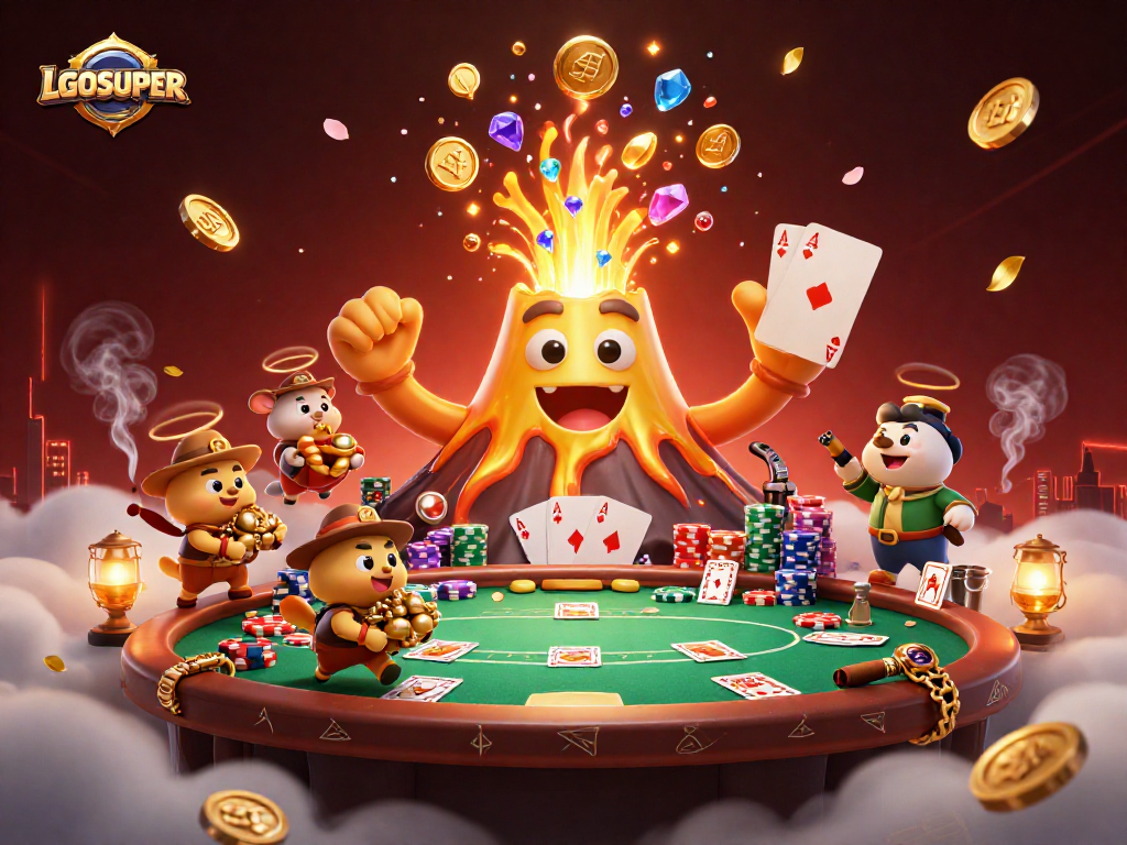 Experience thrilling gaming at LGOSUPER with our vibrant casino scene filled with treasures.