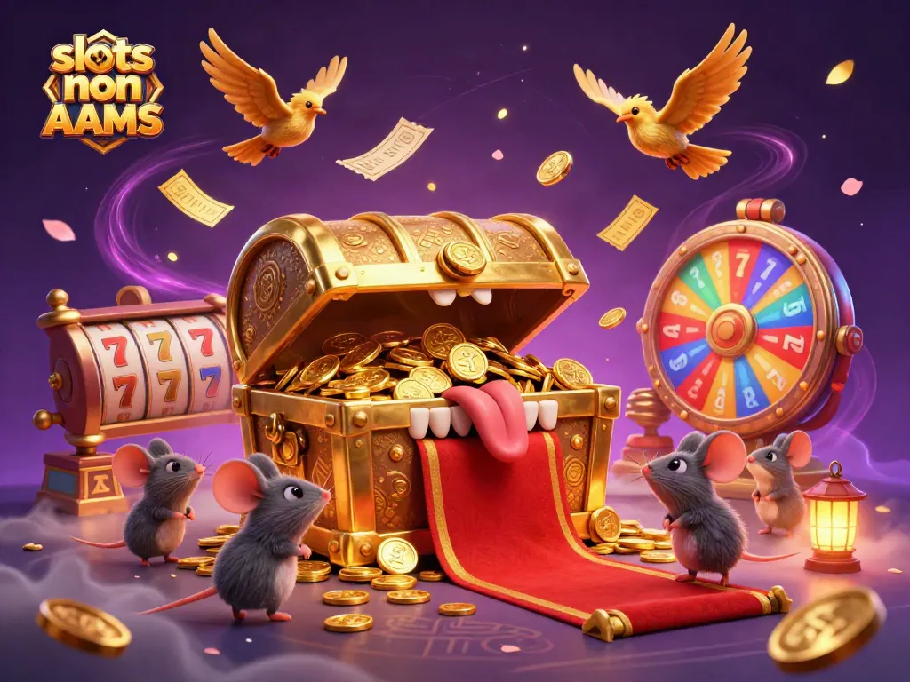 Gioca a slots non AAMS con un tesoro d'oro che attrae topolini avventurieri nel mare di giochi.