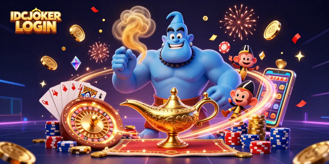 Win big with IDCJOKER LOGIN in an exciting and vibrant casino scene bursting with action and treasures.