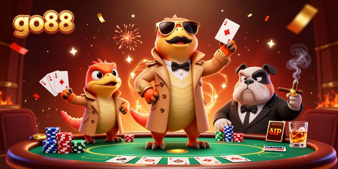 Experience thrilling gameplay with go88 in a vibrant 3D casino scene featuring raptors.