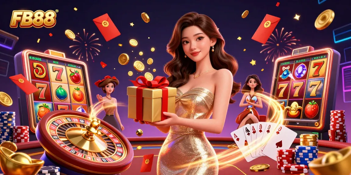 Experience the thrill of FB88 with vibrant slot games and festive casino themes.