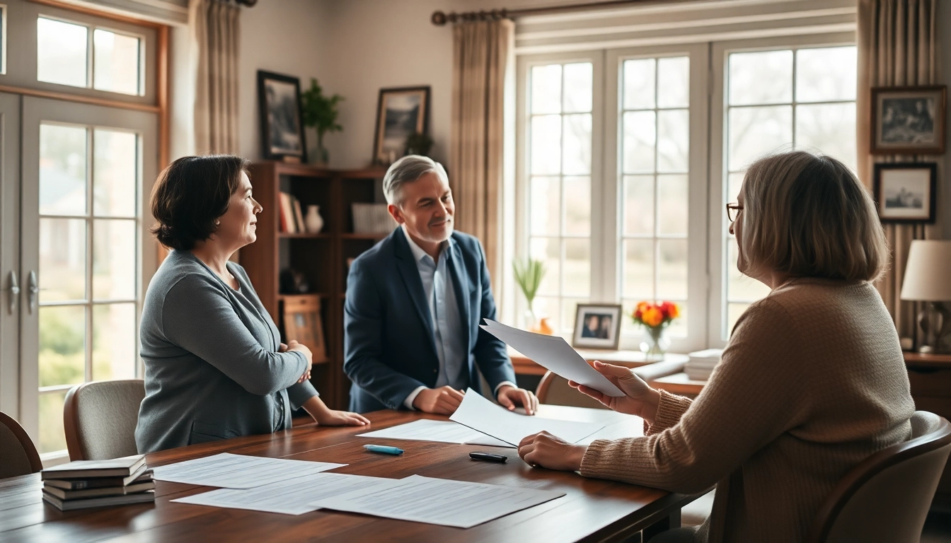 Discussing Estate Planning with a family in a professional office setting.