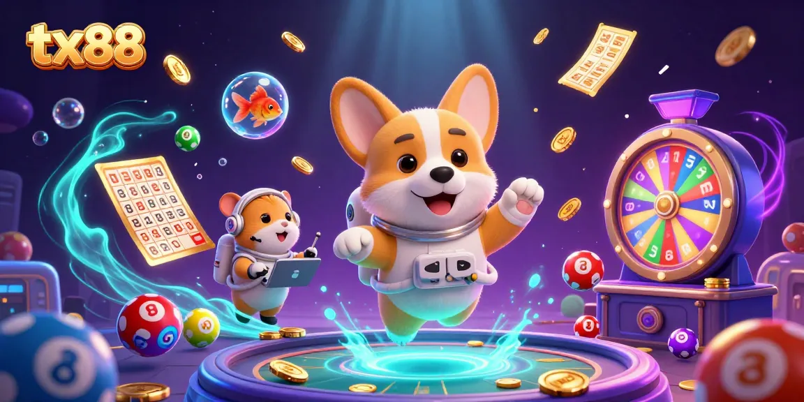 Engage with tx88's vibrant online games in an ultra-detailed 3D casino scene showcasing rich gaming elements.