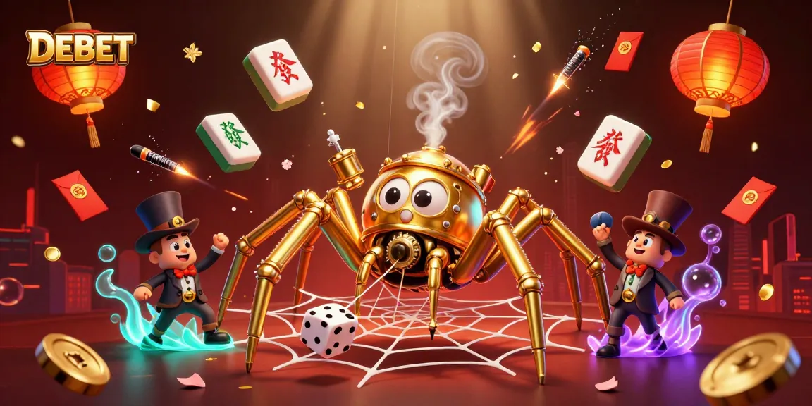 Catch the excitement at DEBET, where golden spider webs and festive elements enhance the gambling experience.