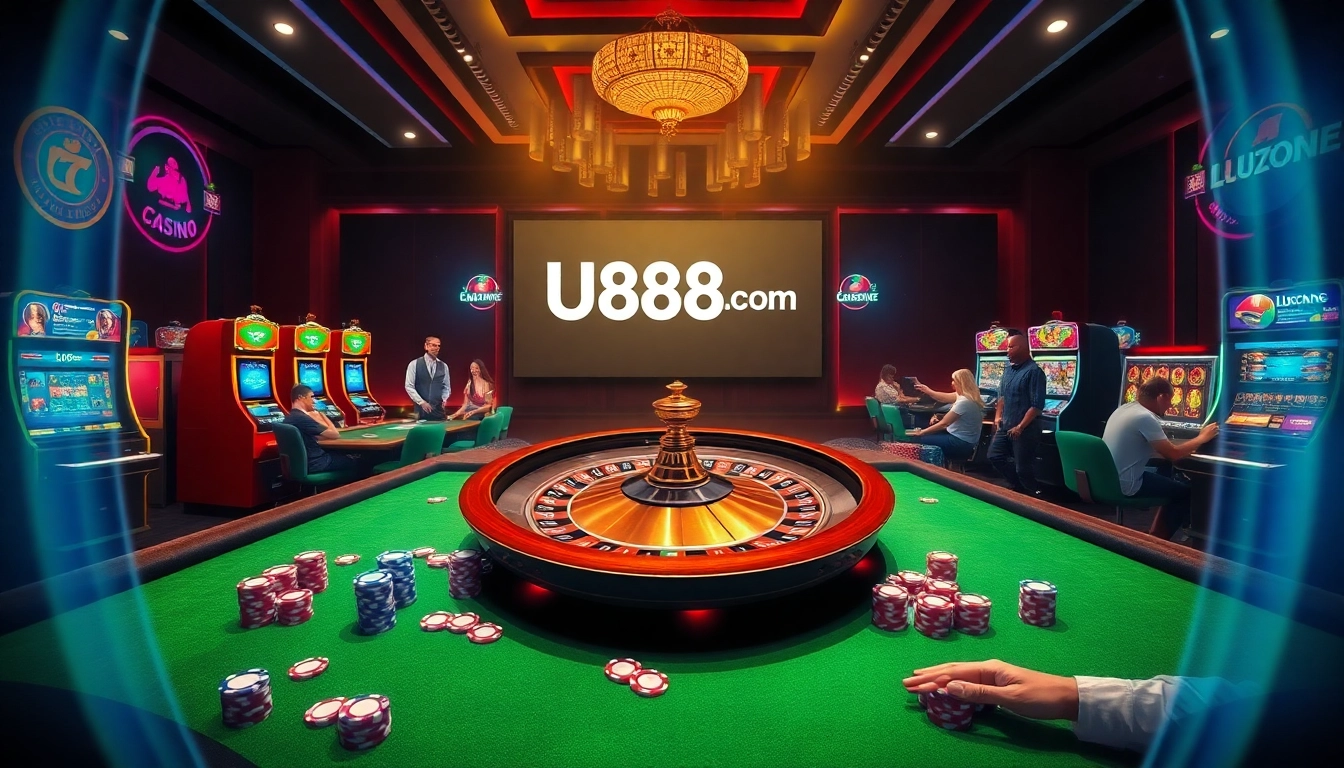Experience thrilling gambling action at U888 Com with colorful casino games, tables, and slot machines.
