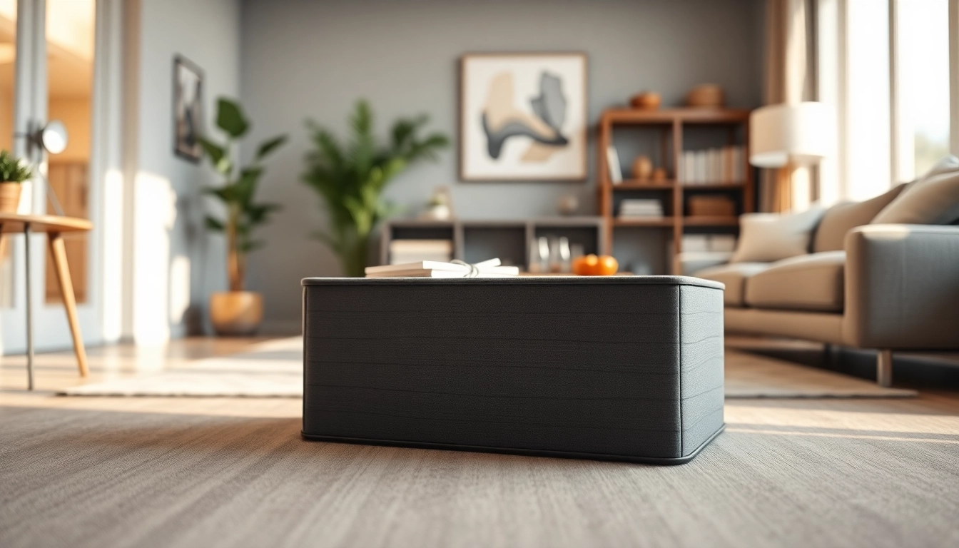 Organized living space featuring a stylish storage box for efficient storage solutions.