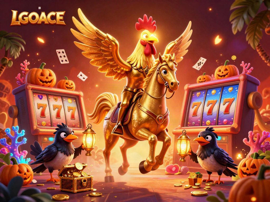 LGOACE offers an engaging online casino experience with vibrant characters in a richly detailed gaming scene.