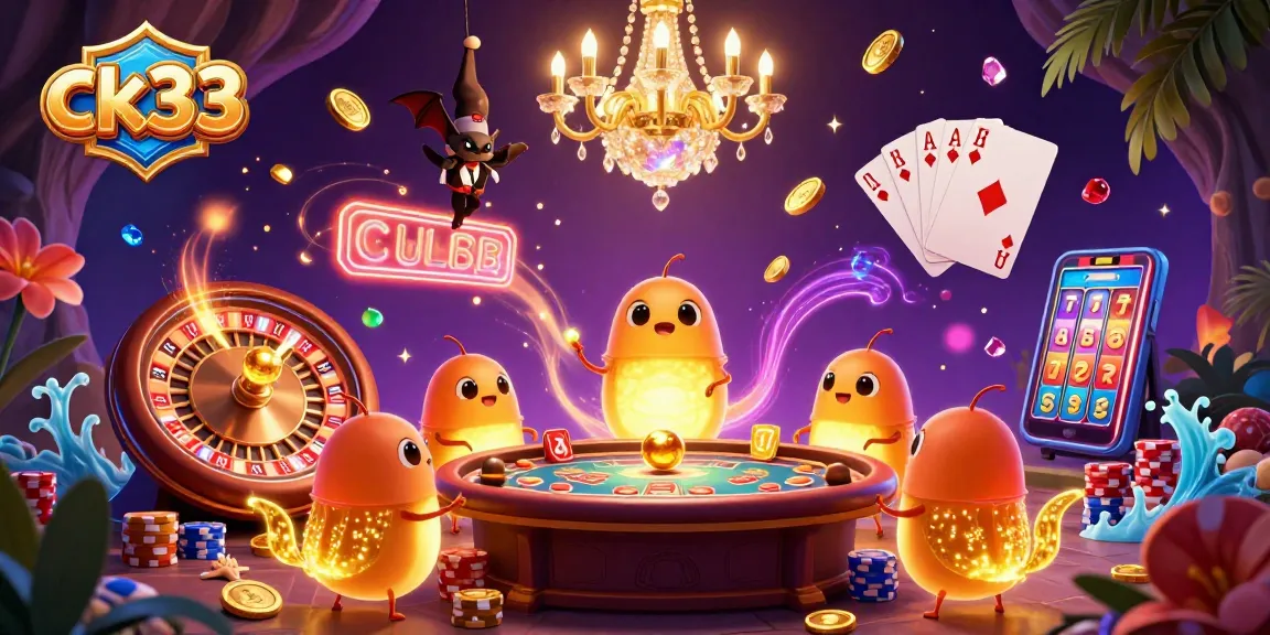 Experience the excitement of ck33 with glowworms lighting up a vibrant casino scene.