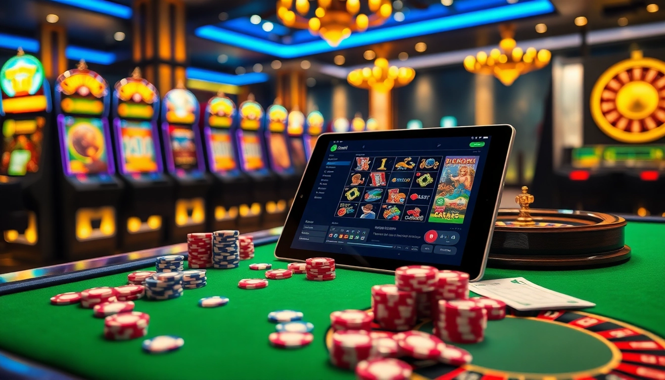 Experience excitement with free credit live22 on vibrant online gaming backgrounds showcasing dynamic slots, poker, and roulette.