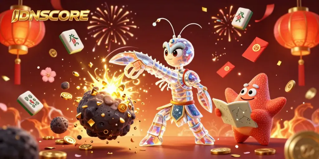 Experience IDNSCORE's dynamic gaming world with vibrant graphics and exciting casino elements.