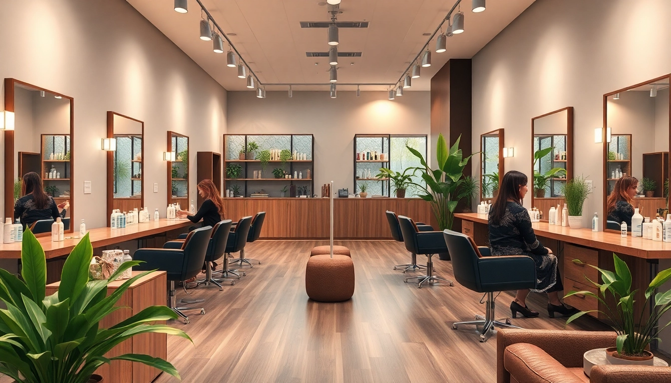 Omnia Salon: premier hair salons San Diego interior showcasing stylish decor and vibrant hairstyling.